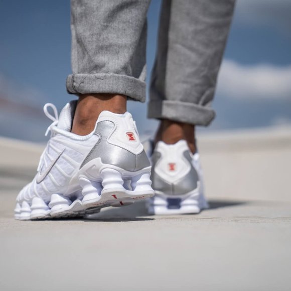 Nike Shox TL Casual Shoes Total White Silver Run - Picture 4 of 10